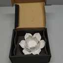 OwnMy 4.5 Inch Ceramic Lotus Flower Tea light Holder Lotus Petals Candle Holder Candlestick, Votive Flower Tealight Candle Holder Candle Lamps Holder with Gift Box for Home Decor Wedding Party (White)