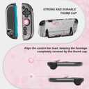 VirgoCCY Pink Carrying Case Set for Switch 2 2025, with Silicone j-con Covers, Thumb Grip Caps, Screen Protector, Sakura Hand Strap and stickers for Girls Women