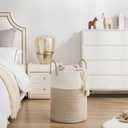Cotton Rope Laundry Basket by YOUDENOVA, 58L Woven Collapsible Laundry Hamper, Clothes Hamper with Reinforced Handles in the Laundry Room, Bedroom, Bathroom, Brown
