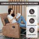 HOMBYS Lumbar Support Pillow for Recliner Chair, Memory Foam Back Support Cushion for Elderly,Extra Large Lumbar Support Pillow,Thick Backrest for Home Reading (Dark Coffee, 20x13.5"x5")
