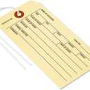 SmartSign Toe Identification Tag for Coroner and Funeral, 5.25" x 2.625" Durable Manila Cardstock with Reinforced Hole, Pre-Strung - Pack of 100 Tags