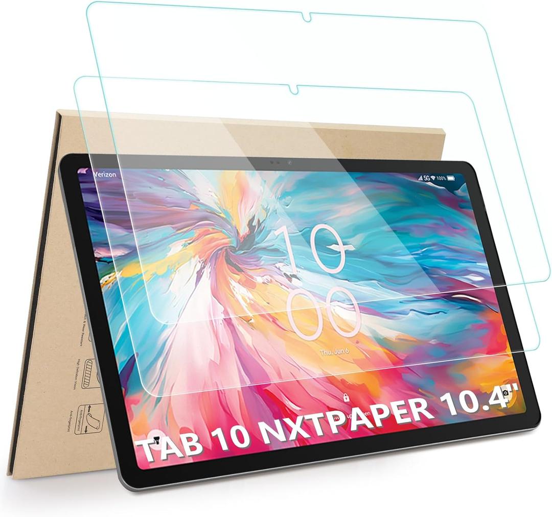 2-Pack Screen Protector Compatible with TCL TAB 10 NXTPAPER 5G 10.4", [HD Clarity] [9 Hardness] [Anti-Scratch] Tempered Glass Replacement for TCL Tab 10 gen 2 10.4"