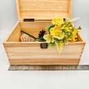 Unfinished Natural Pine Wood Storage Box with Hinged Lid, Wooden Craft Container for Jewelry, Gifts, Art Supplies, Hobby Organization (10.6 x 7.87 x 5.12in)
