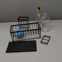 Kitsure Sponge Holder for Kitchen Sink - Rustproof Stainless Steel Sink Caddy Organization and Storage Essentials with High Brush Holder, Home Decor Accessories, 9.4" x 3.7" x 6.2", Black