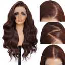 Synthetic 13x6 Body Wave Lace Front Wigs Pre Plucked With Baby Hair Auburn Wigs For Women Ready Wear 100% Futura Premium Wigs Beginner Friendly Daily Party Use 28 Inch