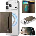 Vinich for MagSafe Wallet Magnetic RFID Blocking Card Holder Compatible with MagSafe Phones and Cases, Strong Magnet Minimalist Phone Wallet for iPhone 17/16/15/14/13/12/Pro/Max/Plus, Vintage Brown