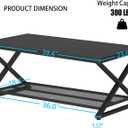 LVB Coffee Table for Living Room, 2 Tier Tea Table, 39 inch, Rustic Brown