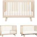 Babyletto Hudson 3-in-1 Convertible Baby Crib - GREENGUARD Gold Certified - Convertible Crib to Toddler Bed and Daybed - Baby Bed with 4 Adjustable Heights - Wooden Crib - Washed Natural