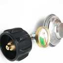 2 ft Rubber Propane Regulator Hose with Pressure Gauge, for Outdoor Camping Heating or Outdoor BBQ Equipment, Burner Stoves, Gas Heaters, Forced Air Heaters, Blackstone Grills