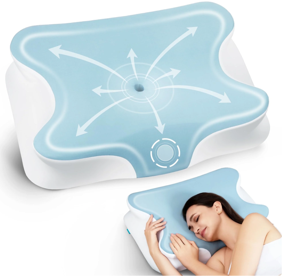 Cervical Neck Pillow for Pain Relief, Ergonomic Side Sleeper Pillow for Neck Support, Cooling Memory Foam Pillows for Sleeping, Contour Pillow Orthopedic Bed Pillow for Back Stomach Sleepers (White)