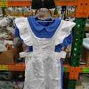 Women Bule White Costume with Apron Halloween Maid Princess Dresses, Size 8