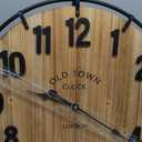 EMAX HOME Large Old Town Farmhouse Wall Clock 24 Inch Rustic Antique Wood with Metal Circle and Large Numerals Silent Battery Operated Wall Clock for Office Kitchen Bedroom Living Room
