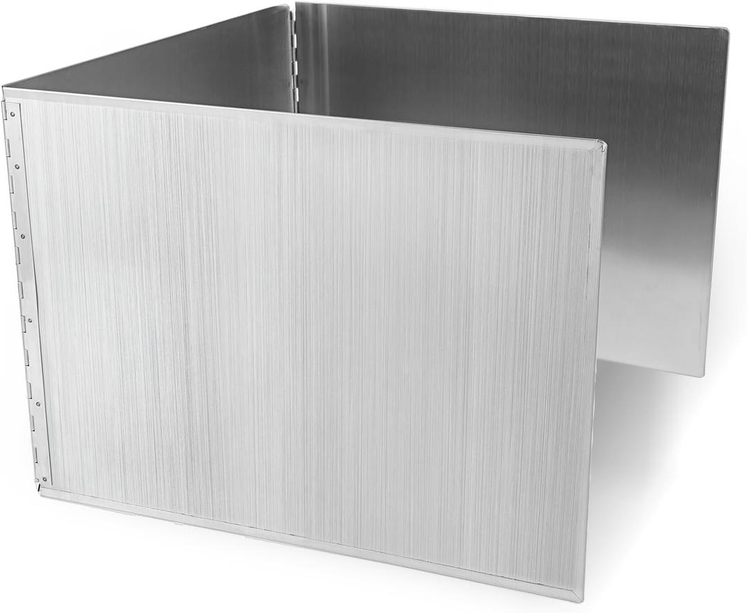 3 Sided Oil Splatter Guard, Upgrade Stainless Steel Anti Splatter Shield for Stove Top Cooktop, Foldable Grease Splatter Screen Oil Barrier, 15.7" x 11.8" (H)