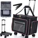 2025 Rolling Teacher Tote Bag with 15.6" Laptop Compartment (Black)