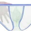 ZONBAILON Men's Briefs Dual Pouch Ice Silk Underwear See Through Thin Breathable Sexy Panties (XXL)