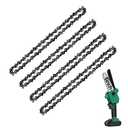 Mini Chainsaw Chain 6 Inch Replacement Guide Saw Chain for 6 inch Mini Cordless Electric Portable Battery Powered Handheld Chainsaw4-Pack
