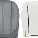 Priprilod Gray Microfiber Leather Driver Bottom Replacement Seat Cover & Lower Pad Foam Cushion Fit for Chevy Express GMC Savana Work Van 2003 2004 2005 2006 2007 2008 2009 2010 2011 2012 2013 2014