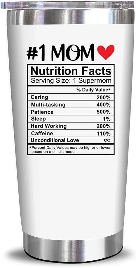 NewEleven Gifts For Mom From Daughter Son Kids - Unique Thanks Giving Gift For Mom Wife, New Mother Mama, Pregnant Mama - Birthday Gifts Ideas For Mum - 20 Oz Stainless Steel White Tumbler