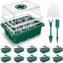 3rd Gen Seed Starter Tray, 10 Packs Seed Starter Kit (120 Total Cells), Upgraded Thick Seedling Tray with Adjustable Humidity Dome, Plant Germination Trays for Seeds Starting Growing