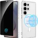 Ruky for Samsung Galaxy S25 Ultra case with Privacy Screen Protector, [Compatible with MagSafe] Transparent Shockproof Protective Phone Case Slim for Samsung S25 Ultra 6.9 inch, Clear