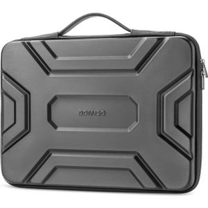 DOMISO 17 inch Laptop Sleeve with Handle Shockproof Computer Bag Waterproof EVA Protective Carrying Case for 17.3" HP Dell Asus Laptop, Dark Grey