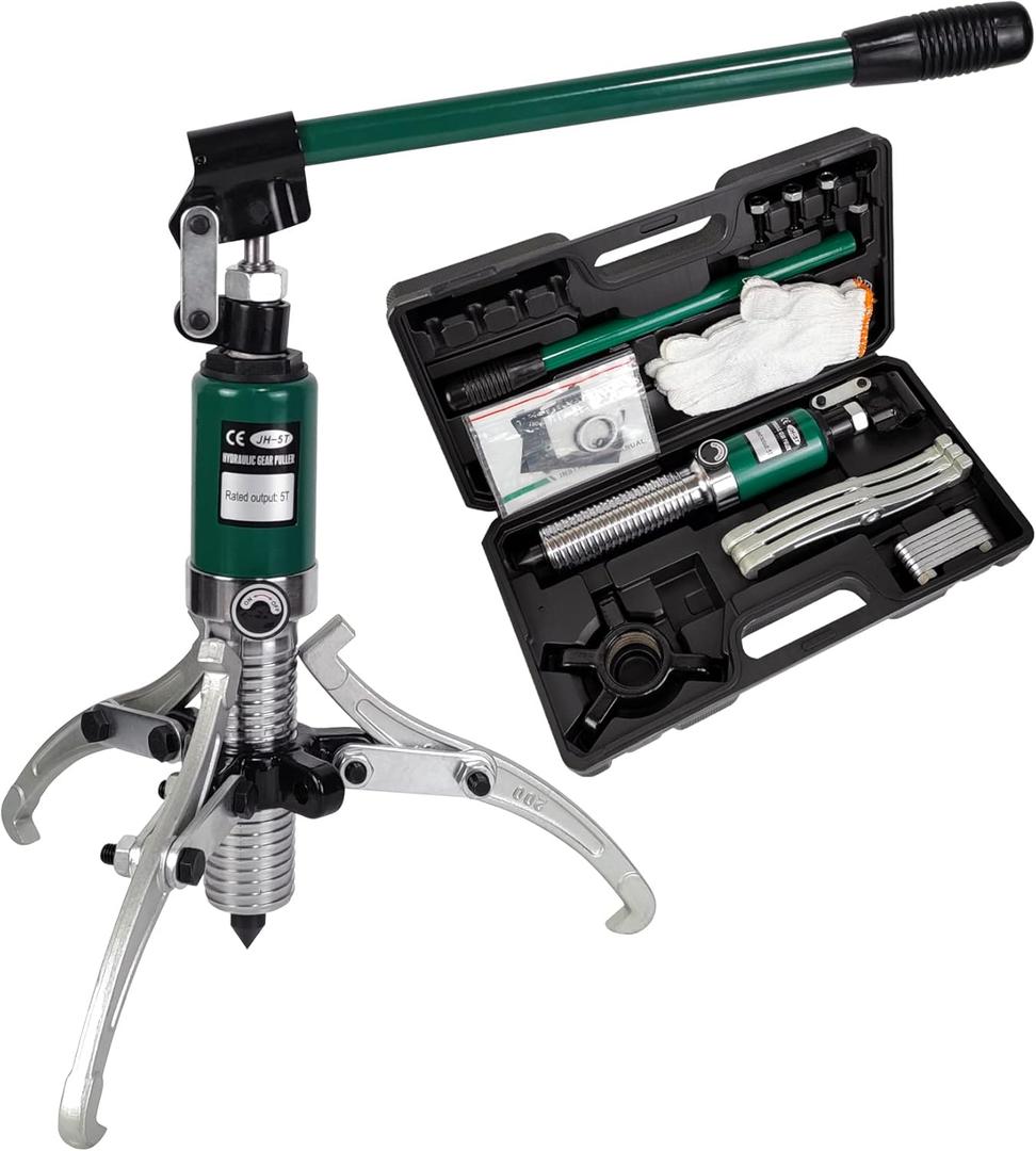 Hydraulic Gear Puller, 15 Ton Max. Capacity Hydraulic Puller, 2 or 3 Jaws Bearing Hub Separator, 3.9"- 11.8" Hydraulic Puller Separator Tool for Pulling Hubs (12 inch JAW)