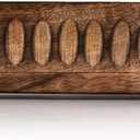 Kaizen Casa Decorative Bowl Mango Wood for Home Decor, Unique Centerpiece Bowl, with Hand Carved Vertical Stripes for Home Decor, Bathroom, Kitchen Counter, & More (10" x 6" x 2")