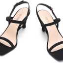 DREAM PAIRS Womens Slingback Heels Square Open Toe Strappy Sandals Ankle Strap High Heeled Dressy Shoes (Black) 8.5