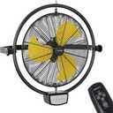 5100 CFM 20" Remote Control Wall Mount Fans, High Velocity 3-Speed Professional Oscillating Wall Fan with Timer, Heavy Duty Industrial Wall Fans for Patio, Commercial, Gazebo, and Garage, UL Listed