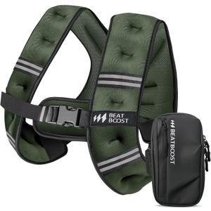 Weighted Vest Woman BeatBoost 5 10 15 20 25 30 lb Weight Vest with Ironsand for Walking Strength Training Running Workout (Green)