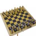 Gold Aluminum Table Chess Game Set  , 22''wx 22''h