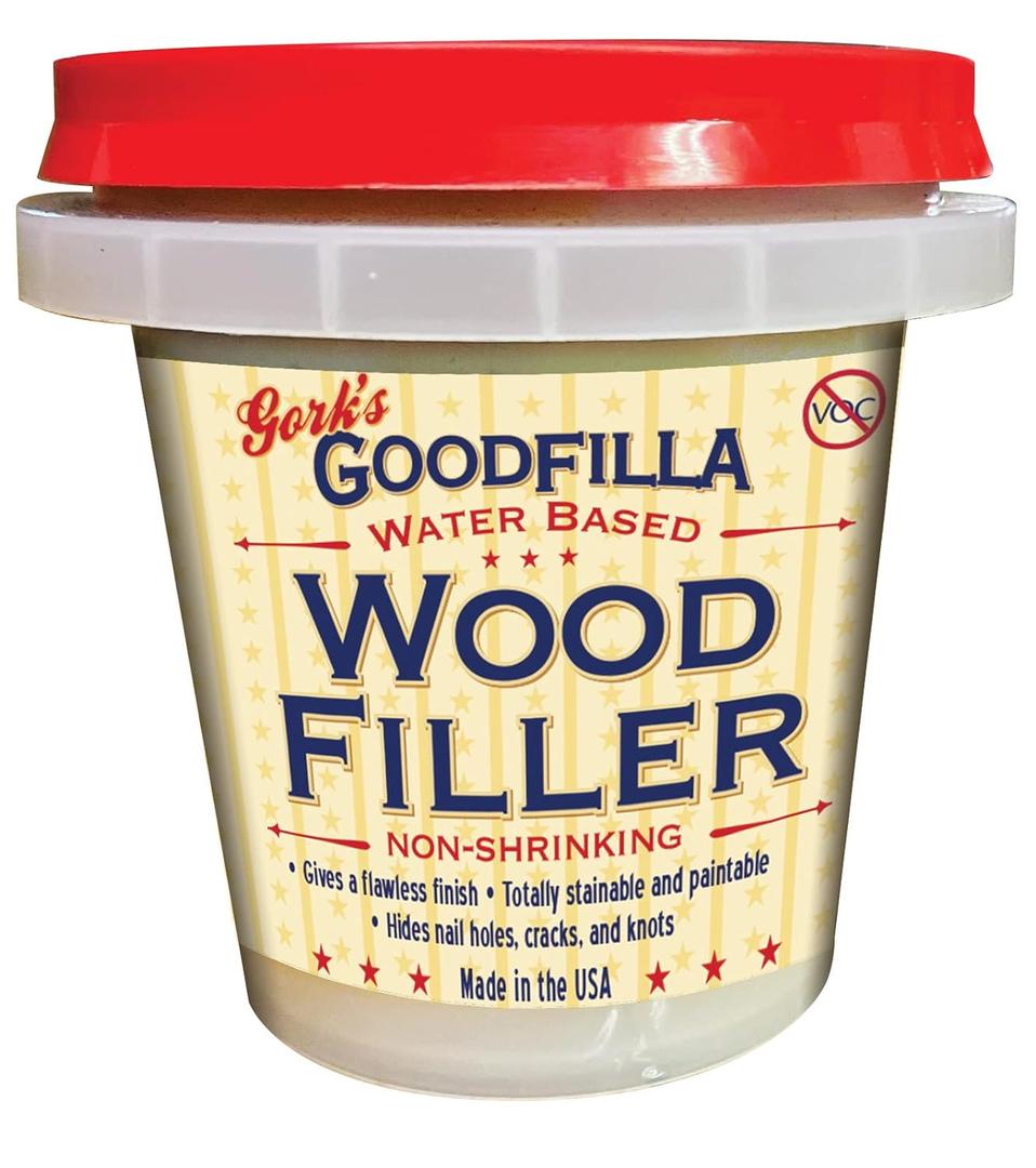 Goodfilla Walnut, 8 oz, Wood and Grain Filler, Stainable, Tintable, Sandable, Zero Waste, Non-Toxic, USA Made