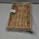 Wicker & Rattan Serving Tray - 10" Rectangle Bathroom Vanity Tray with Storage for Paper Hand Towels