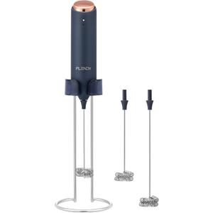 Rechargeable Milk Frother Handheld, Coffee Frother Handheld with USB-C Charging Stand, Electric Drink Mixer Handheld, Mini Electric Whisk Frother for Coffee, Matcha, etc (Midnight Blue)