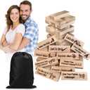 Lust Tower Games for Adults Super Naughty Block Tower Tumbling Wooden Tower Stacking Block for Couples Date Night Ideas for Valentine Lover Drunking Games(48pcs)