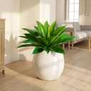Artificial Agave Faux Agave Fake Greenery Outdoor Artificial Plants Fake Plants for Indoor Home Decor Plastic Plants Outdoor Decor Front Porch Decor Simulation Plants 22"(2Pcs Green) No Vase