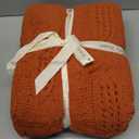 Amélie Home Chunky Knit Throw Blanket, Dual-Sided Soft Chenille Breathable Cable Knitted Blanket for Couch, Farmhouse Decorative Throw for Sofa & Chair, 60"x80", Burnt Orange