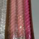 Baquler 6 Pcs Pastel Pink Flameless Taper Candle Twisted LED 9.65 Inch Taper Candles Battery Operated Spiral Candlesticks for Valentine Wedding Birthday Home Party Holiday Dinner Fireplace