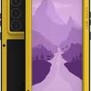 LOVE MEI Military Rugged Case for Samsung Galaxy S24Ultra, Without Tempered Glass Screen Protector, Shockproof Dustproof Scratch Proof Hybrid Metal and Silicone Gel Heavy Duty Full Body Cover Yellow