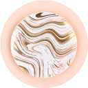 Plasticpro White Plastic Design Party Plates Premium heavyweight Elegant Disposable Tableware Dishes (64, Curve White & Gold - Pink)