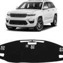 KUST Black Dash Cover for Jeep Grand Cherokee 4XE 2022-2025 2026 Non-Slip Dashboard Cover Interior Accessories for Jeep Grand Cherokee 4XE Custom Fit Dashboard Mat Sunshade Windshield No Glare
