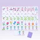Arrowbash 160 Pcs Floral American Mahjong Set 1.2 Inch Flower Mahjong Tiles Set Melamine Hand Carved Pattern for Adult Mah Jong Tabletop Games Mah Jong Lovers Tiles Only(Purple,Stylish)