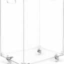 Acrylic Clear Laundry Hamper with Wheels Rolling Laundry Basket with Handle, 110L