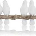 QUMENEY Creative Coat Hooks Wall Mounted Hook Rack, Birds Hooks Coat Hanger Rack, Vintage Wall Hanging Hooks Entryway Hanger for Keys, Towels, Coats, Hats (White 4 Bird)
