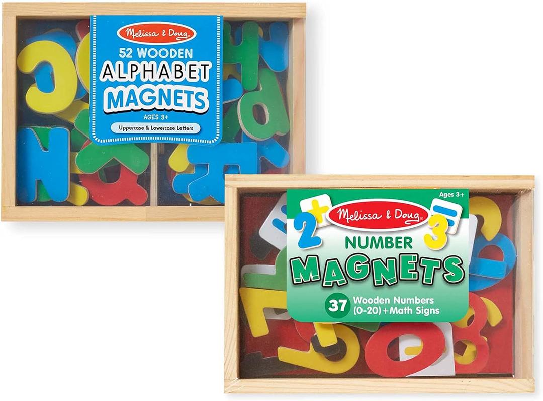 Melissa & Doug Deluxe Magnetic Letters and Numbers Set 89 Wooden Alphabet Magnets & Numbers, Educational Learning Toys for Preschool Kids Ages 3+