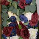 Set of 6 Bridesmaid Bouquets, 11 Inch Wedding Bouquets for Bridesmaids Artificial Flower Bouquets for Wedding Ceremony Bridal Shower Decorations - Burgundy & Navy Blue