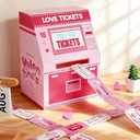 2 x Valentine Boxes for Kids Valentines Day Cards for Kids Love Tickets Machine Boxes with 27 Valentine Cards for Girls Boys Valentines Gifts for School Class Classroom Exchange Gifts Party Favors