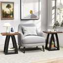 FROMJBEST End Table Set of 2, Side Table, Nightstand, Sofa Side Table with Shelf, Modern End Table for Living Room, Bedroom