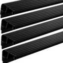 Pangda 4 Pcs 36" L Fixed Vinyl Sill Cap 1-3/8 Inches High Exterior Door Threshold Seal Replacement for Residential Door Trim-to-fit Fixed Vinyl Sill for Residential Entry Waterproof(Black)