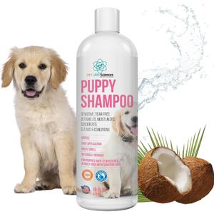 16 fl oz Tearless Puppy Shampoo and Conditioner - Anti Itch Dog Shampoo Sensitive Skin - Coconut Oil Oatmeal Pet Shampoo for Puppies, Made in The USA